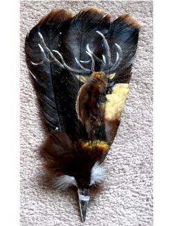 Elk Head on Feathers