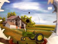 White Barn with John Deere Tractor